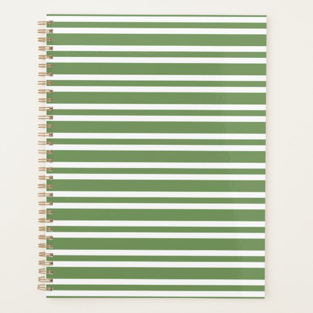Agenda Patrón de rayas blancas y verdes (Anverso)