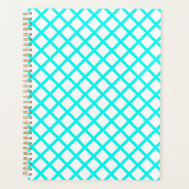 Agenda Patrón de rayas de diamante arlequín blanco turque
