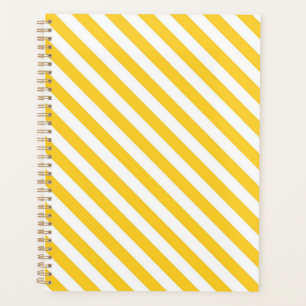 Agenda Patrón de rayas diagonales amarillas y blancas
