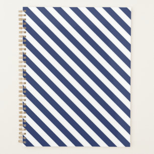 Agenda Patrón de rayas diagonales azules y blancas