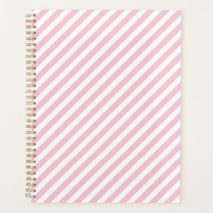 Agenda Patrón de rayas diagonales blancas y rosadas