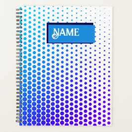 Agenda patrón de rayas punteadas azul y morado