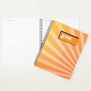 Agenda Patrón de rayas punteadas naranja y púrpura