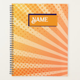 Agenda Patrón de rayas punteadas naranja y púrpura