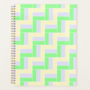 Agenda Patrón de rectángulos Pastel Líneas de puntos blan