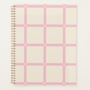 Agenda Patrón de rejilla beige y rosa suave