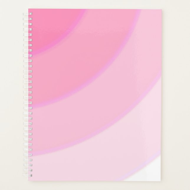Agenda Patrón de remolino rosa oscuro pastel (Anverso)