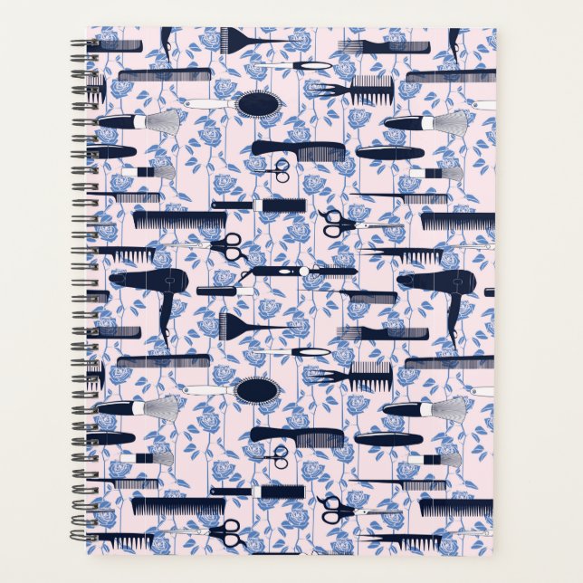 Agenda Patrón de Rosa azul de cuidado de belleza (Anverso)