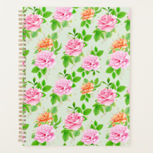 Agenda Patrón de Rosas Rosadas Florales