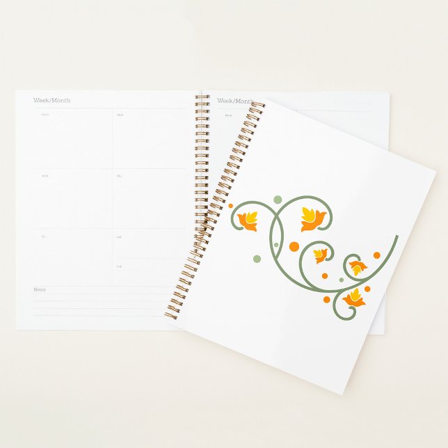 Agenda Patrón de rotación floral con flor Naranja y amari (Subido por el creador)
