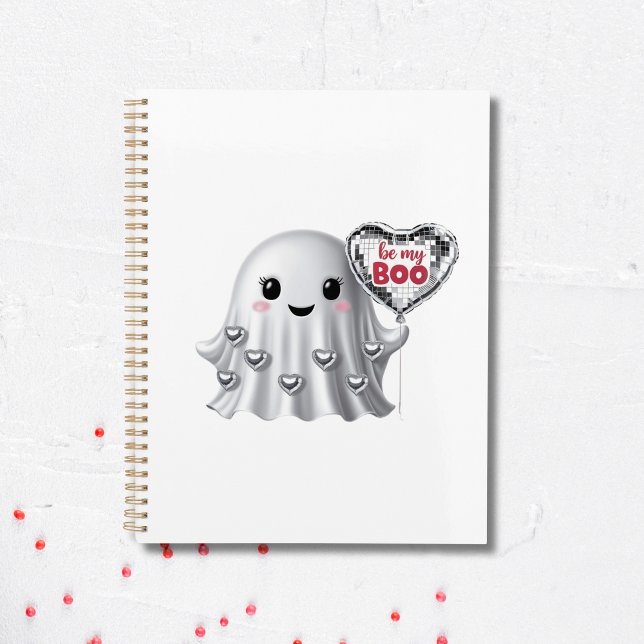 Agenda Patrón de San Valentín romántico fantasma (Adorable "Be My Boo" Valentine's Day Customizable Planner)