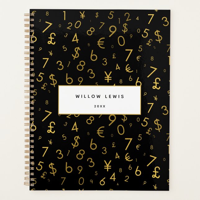 Agenda Patrón de símbolos de moneda de números de lujo de (Anverso)