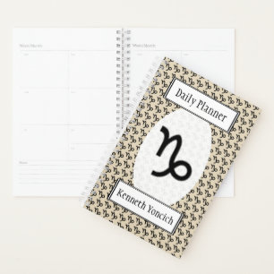 Agenda Patrón de símbolos zodiaco de Capricornio por K Yo