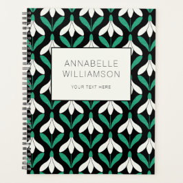 Agenda Patrón de Snowdrop moderno de Retro Scandi Mid Cen