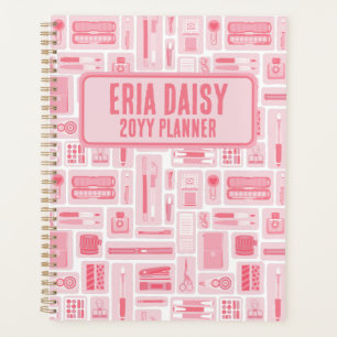 Agenda Patrón de suministros de arte caprichosos Rosa
