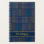 Agenda Patrón de tablas de multiplicación coloridas en la<br><div class="desc">Si te encanta que dos veces 12 sea 24, entonces este patrón de todas las tablas de multiplicación es para ti! Las mesas horarias de 1 a 12 están representadas en colores vivos con un fondo azul marino oscuro. Los números están en una fuente de tipo de equipo de tipo...</div>