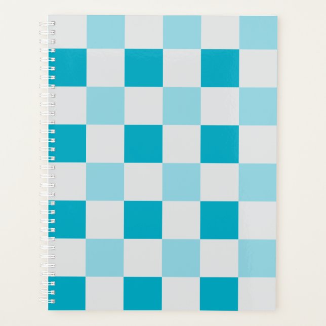 Agenda Patrón De Tablero Blanco Y Azul (Anverso)