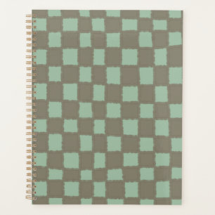 Agenda Patrón de tablero de ajedrez de color gris azul el