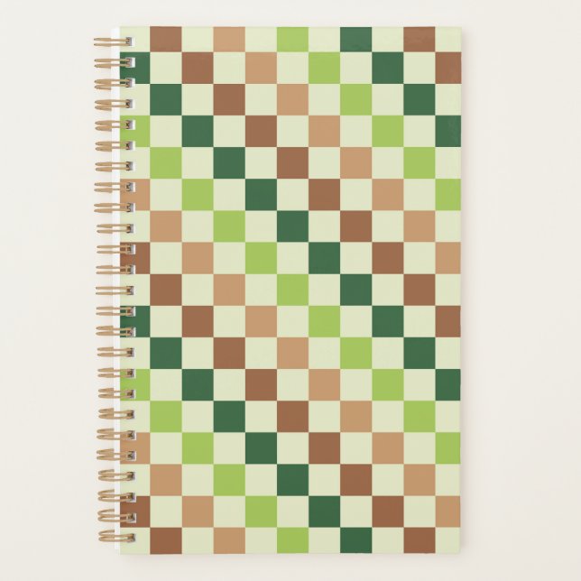 Agenda Patrón de tablero de ajedrez diagonal de arcoíris  (Anverso)