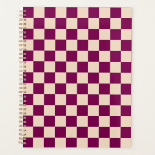 Agenda Patrón de tablero de ajedrez marrón y beige