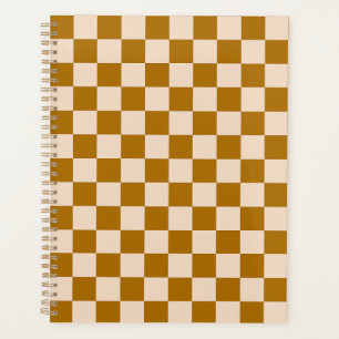 Agenda Patrón de tablero de ajedrez marrón y beige