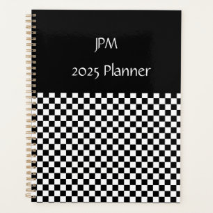 Agenda Patrón de tablero de cheques en blanco y negro
