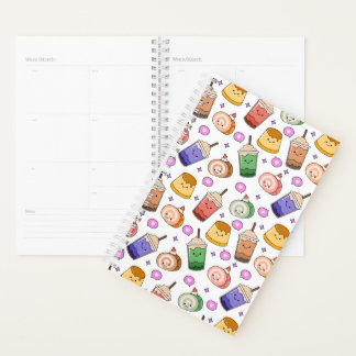 Agenda Patrón de té Kawaii Boba