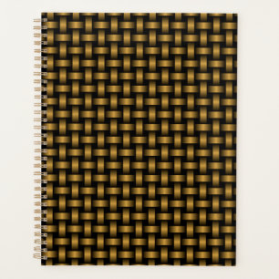 Agenda Patrón de tejido negro naranja