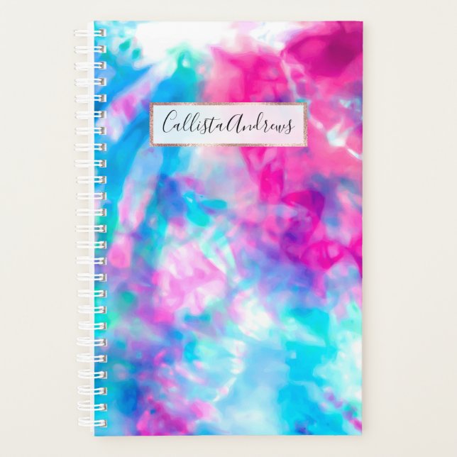 Agenda Patrón de tinte azul rosado de Guay Artsy Girly (Anverso)