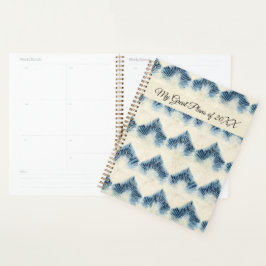 Agenda Patrón de tinte azul tradicional japonés no1