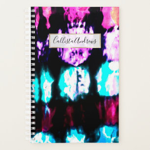 Agenda Patrón de tinte de color negro Verde azulado de ve