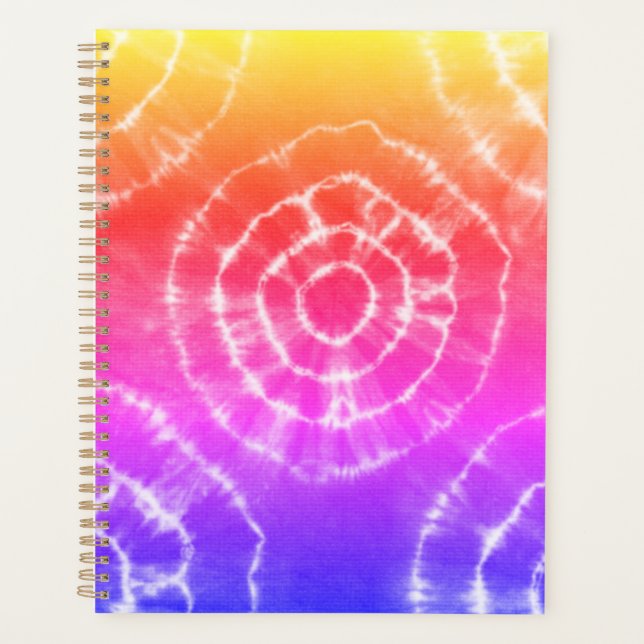 Agenda Patrón de tintes de moda rosa y naranja (Anverso)