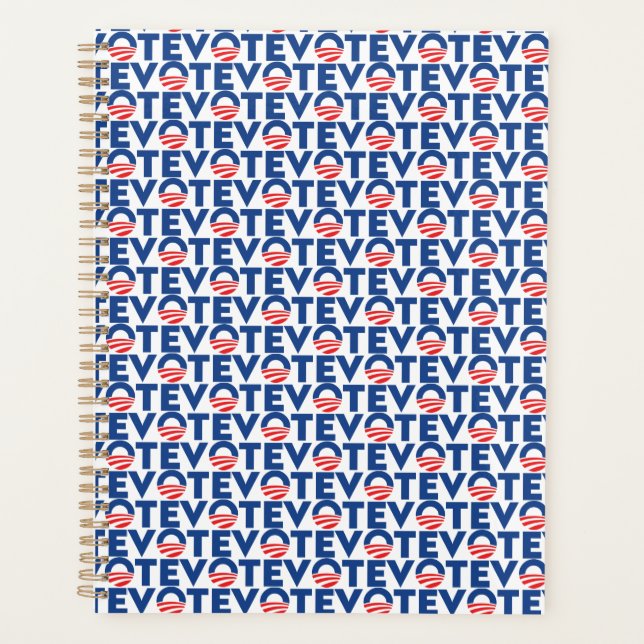 Agenda Patrón de tipografía moderna azul rojo blanco (Anverso)