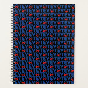Agenda Patrón de tipografía moderna azul rojo negro