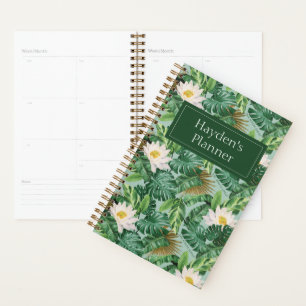 Agenda Patrón de toldo tropical blanco
