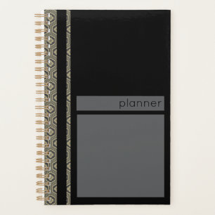Agenda Patrón de tortuga japonés negro y oro
