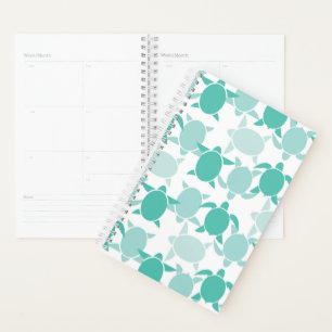 Agenda Patrón de tortuga verde azulada
