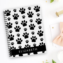 Agenda Patrón de traza, garras de perro, negro y blanco,