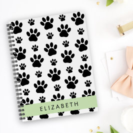 Agenda Patrón de traza, garras de perro, negro y blanco, 