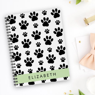 Agenda Patrón de traza, garras de perro, negro y blanco, 