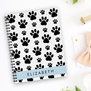 Agenda Patrón de traza, garras de perro, negro y blanco,