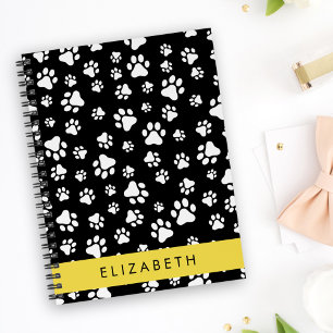 Agenda Patrón de traza, garras de perro, negro y blanco, 