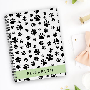 Agenda Patrón de traza, garras de perro, negro y blanco, 