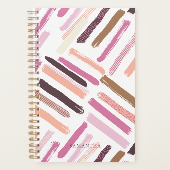 Agenda Patrón de trazos de pincel de bonito (Anverso)