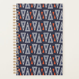Agenda Patrón de triángulos geométricos azul oscuro y roj