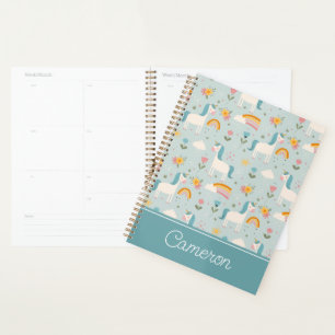 Agenda Patrón de Unicornio de arcoiris pastel