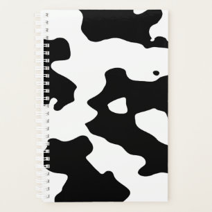Agenda Patrón de vaca negro y blanco