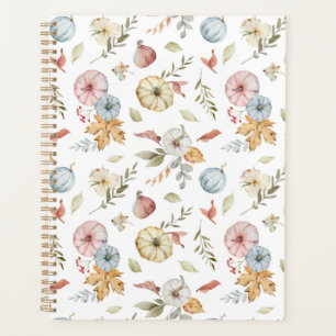 Agenda Patrón elegante de acuarela de otoño