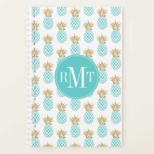 Agenda Patrón elegante de imitación de oro tropical de 
