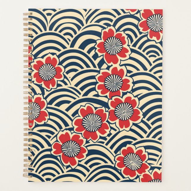 Agenda Patrón elegante sin foco de flores de cerezo (8) (Anverso)